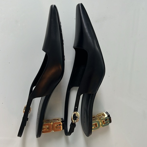 Givenchy G Cube slingback pumps in black leather - Picture 8 of 10